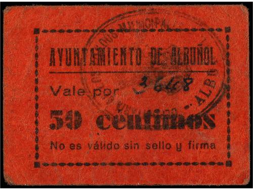 ANDALUCÍA. 50 Céntimos. Ay. de ALBUÑOL (Granada). Dos firmas