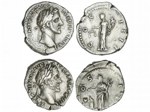 IMPERIO ROMANO. Lote 2 monedas Denario. ANTONINO PÍO. COS. (