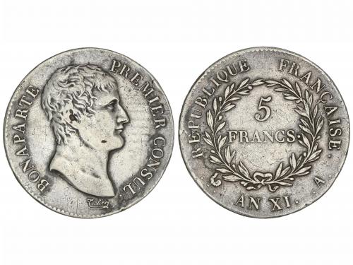FRANCIA. 5 Francs. AN XI-A (1803). BONAPARTE PREMIER CONSUL.
