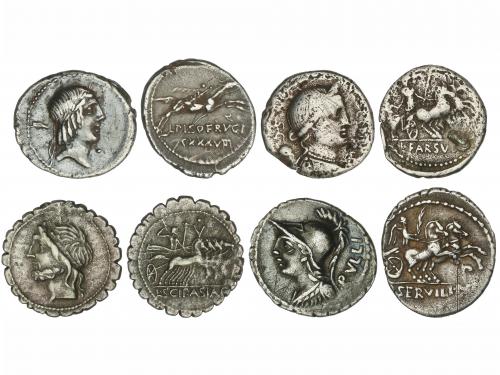 REPÚBLICA ROMANA. Lote 4 monedas Denario. CALPURNIA, CORNELI