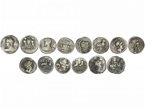 REPÚBLICA ROMANA. Lote 7 monedas Denario. ANONIMO (2), CAESI