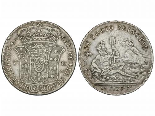 CARLOS III. Piastra de 120 Grana. 1735-GH. NÁPOLES. F.B./A. 