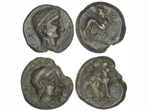 MONEDAS HISPÁNICAS. Lote 2 monedas As. 180 a.C. CASTULO (CAZ