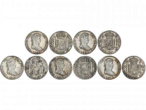 FERNANDO VII. Lote 5 monedas 8 Reales. 1813, 16, 19, 20 (2).