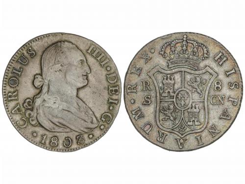 CARLOS IV. 8 Reales. 1803. SEVILLA. C.N. 26,73 grs. Pátina. 