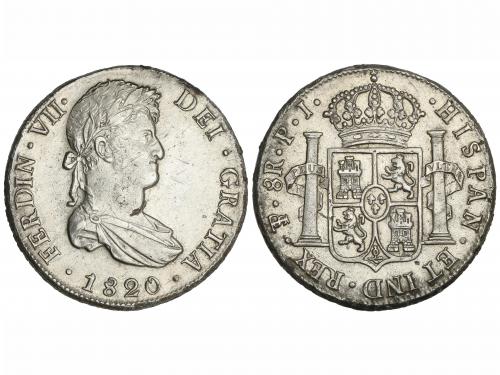 FERNANDO VII. 8 Reales. 1820. POTOSÍ. P.J. 26,83 grs. (Oxida