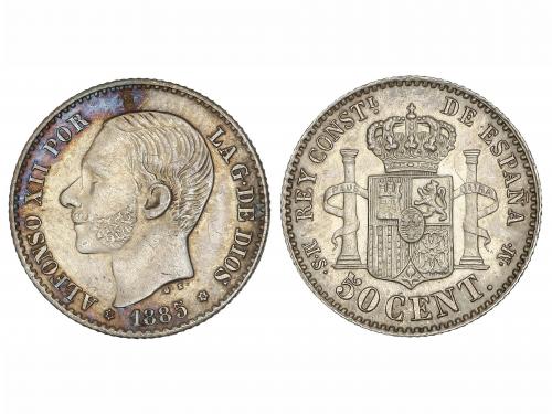 ALFONSO XII. 50 Céntimos. 1885 (*8-6). M.S.-M. Pátina algo i