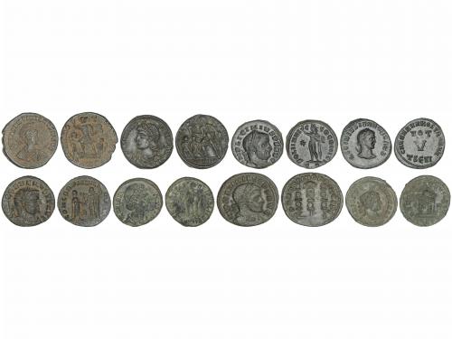 IMPERIO ROMANO. Lote 8 monedas Follis. SEVERO II, MAXIMINO D