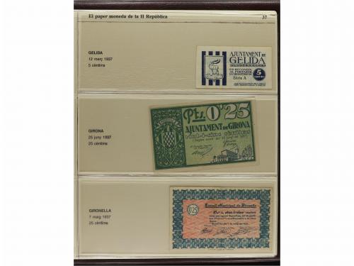 BILLETES LOCALES GUERRA CIVIL. Lote 36 billetes. 1937. CATAL
