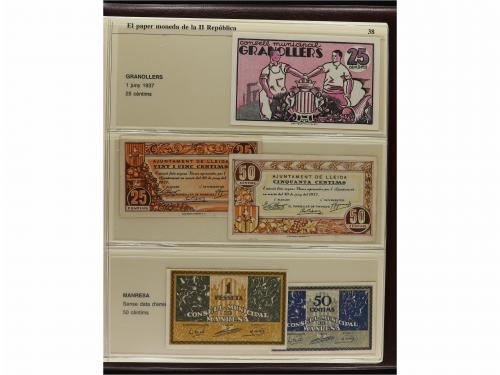 BILLETES LOCALES GUERRA CIVIL. Lote 36 billetes. 1937. CATAL