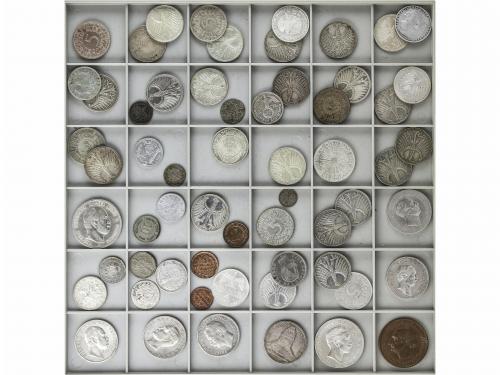 ALEMANIA. Lote 61 monedas 1/2 Kreuzer a 10 Mark. 1747 a 1974