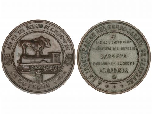 ALFONSO XII. Medalla Inauguración del Ferrocarril de Canfran