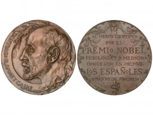 MEDALLAS ESPAÑOLAS. Santiago Ramón y Cajal. 1907. PREMIO NÓB