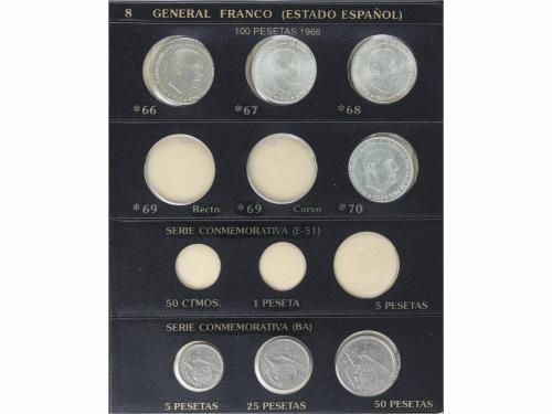 ESTADO ESPAÑOL. Lote 110 monedas. 1937 a 1966. De 10 Céntimo