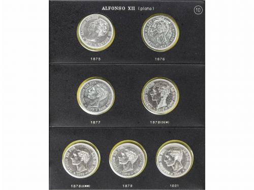 LOTES CENTENARIO. Lote 35 monedas 5 Pesetas. 1870 a 1899. GO