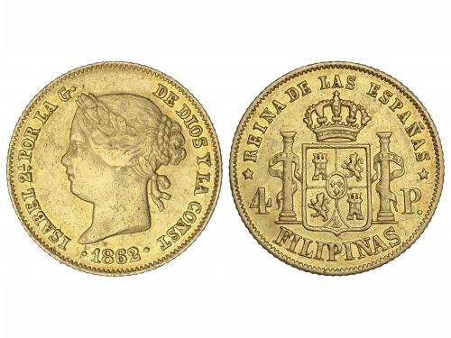 ISABEL II. 4 Pesos. 1862. MANILA. 6,74 grs. (Leves golpecito