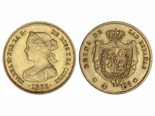 ISABEL II. 4 Escudos. 1865. MADRID. 3,31 grs. (leves rayitas