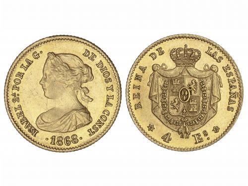 ISABEL II. 4 Escudos. 1868. MADRID. 3,34 grs. (pequeñas rayi