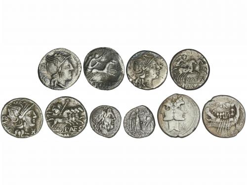REPÚBLICA ROMANA. Lote 5 monedas Quinario y Denario (4). ANT