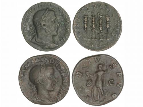 IMPERIO ROMANO. Lote 2 monedas Sestercio. GORDIANO III y FIL