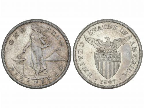 FILIPINAS. 1 Peso. 1907-S. SAN FRANCISCO. 19,98 grs. AR. Adm