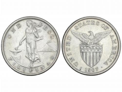 FILIPINAS. 1 Peso. 1908-S. SAN FRANCISCO. 20,02 grs. AR. Adm