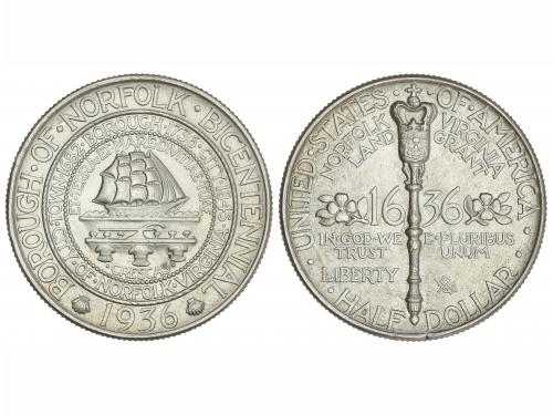 ESTADOS UNIDOS. 1/2 Dollar. 1936. 12,39 grs. AR. Norfolk, Vi