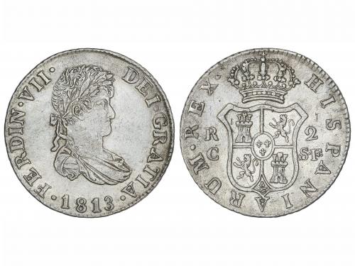 FERNANDO VII. 2 Reales. 1813. CATALUNYA. S.F. 5,54 grs. Lazo