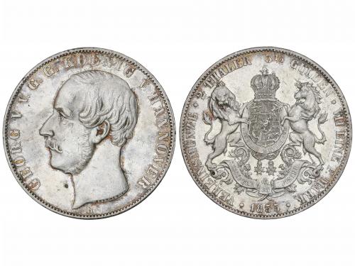 ESTADOS ALEMANES. 2 Thaler (3-1/2 Gulden). 1855-B. GEORG V. 