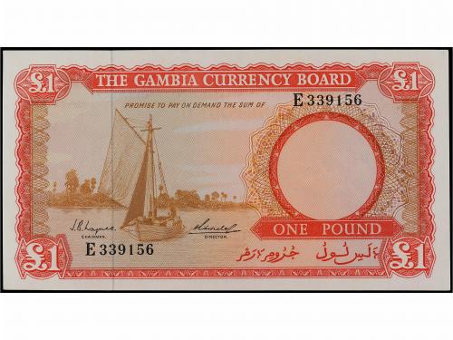 BILLETES EXTRANJEROS. 1 Pound. (1965-70). GAMBIA. Trabajador