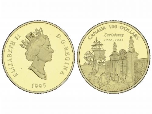 CANADÁ. 100 Dollars. 1995. 13,35 grs. AU 58/100. Louisbourg.