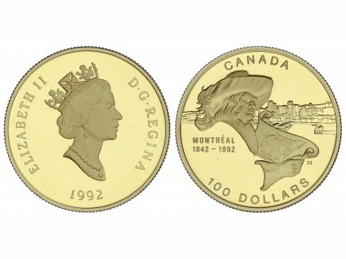 CANADÁ. 100 Dollars. 1992. 13,28 grs. AU 58/100. Montreal. E