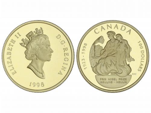 CANADÁ. 100 Dollars. 1998. 13,21 grs. AU 58/100. Descubrimie