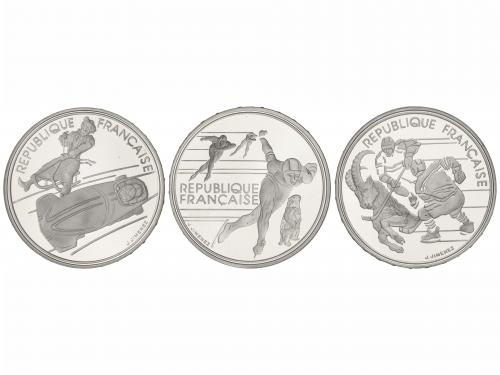 FRANCIA. Serie 9 monedas 100 Francs. 1990 y 1991. AR. Olimpi