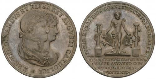 FERNANDO VII. Medalla al Matrimonio de Fernando VII e Isabel