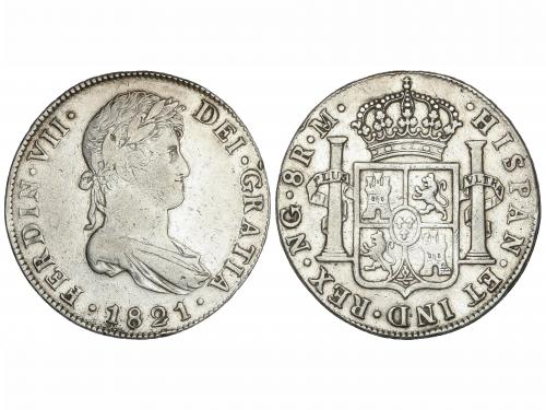 FERNANDO VII. 8 Reales. 1821. GUATEMALA. M. 26,84 grs. (Golp