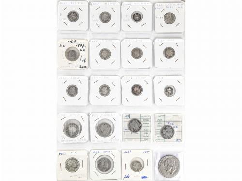 ESTADOS UNIDOS. Lote 123 monedas. Siglo XIX-XX. AR, Cuni, AE
