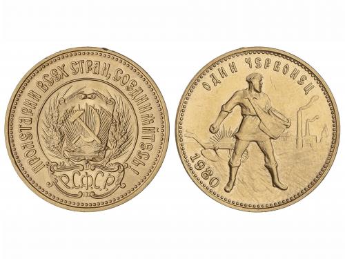 RUSIA. Chervonetz (10 Rublos). 1980. 8,61 grs. AU. Fr-181a; 