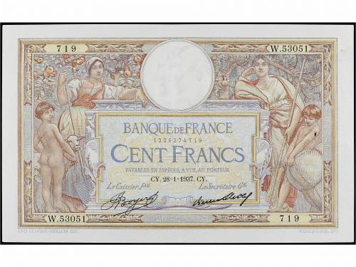 BILLETES EXTRANJEROS. 100 Francs. Enero 1937. FRANCIA. (Punt