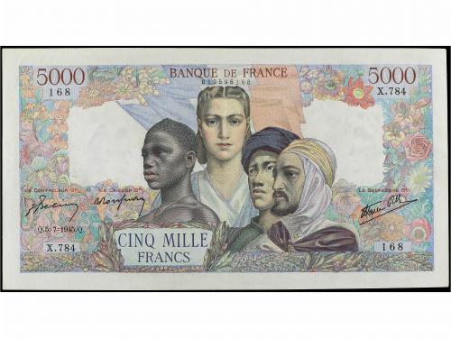 BILLETES EXTRANJEROS. 5.000 Francs. Julio 1945. FRANCIA. Ale