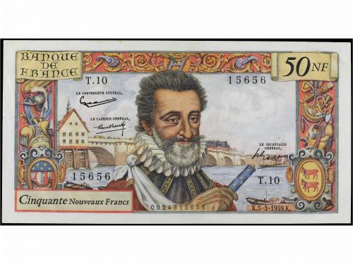 BILLETES EXTRANJEROS. 50 Nouveaux Francs. Marzo 1959. FRANCI