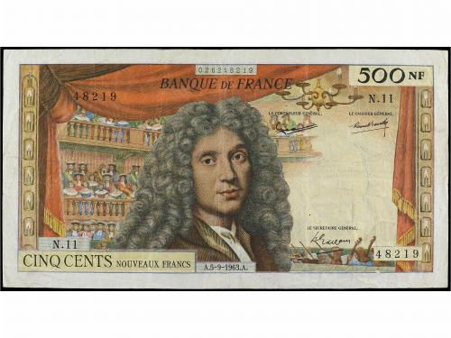 BILLETES EXTRANJEROS. 500 Nouveaux Francs. Septiembre 1963. 