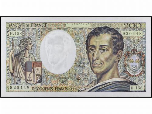 BILLETES EXTRANJEROS. 200 Francs. 1994. FRANCIA. Montesquieu