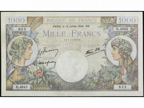 BILLETES EXTRANJEROS. 1.000 Francs. Julio 1944. FRANCIA. (Al