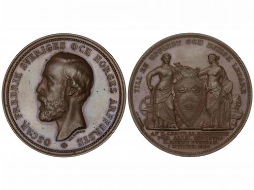 SUECIA. Medalla. 1866. OSCAR FREDRIK. Exposición Industrial 