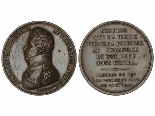 FRANCIA. Medalla. 1824. CHARLES X. Avenement au Trone de Fra