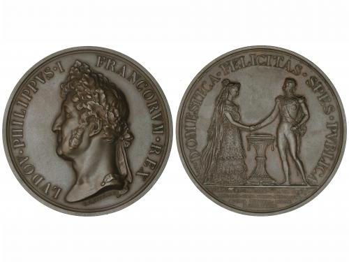 FRANCIA. Medalla. 1837. LOUIS PHILIPPE I. Boda Real. Anv.: L
