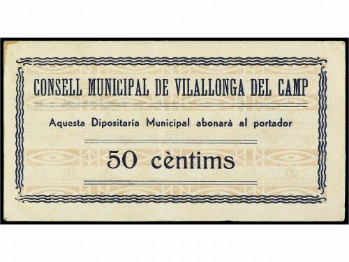 CATALUNYA. 50 Cèntims. C.M. de VILALLONGA DEL CAMP. (Leve re