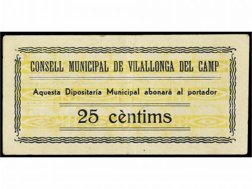 CATALUNYA. 25 Cèntims. C.M. de VILALLONGA DEL CAMP. ESCASO. 
