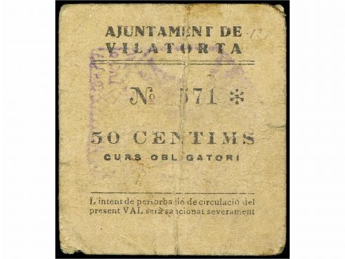 CATALUNYA. 50 Cèntims. Aj. de VILATORTA. Cartón. AT-2896a. M